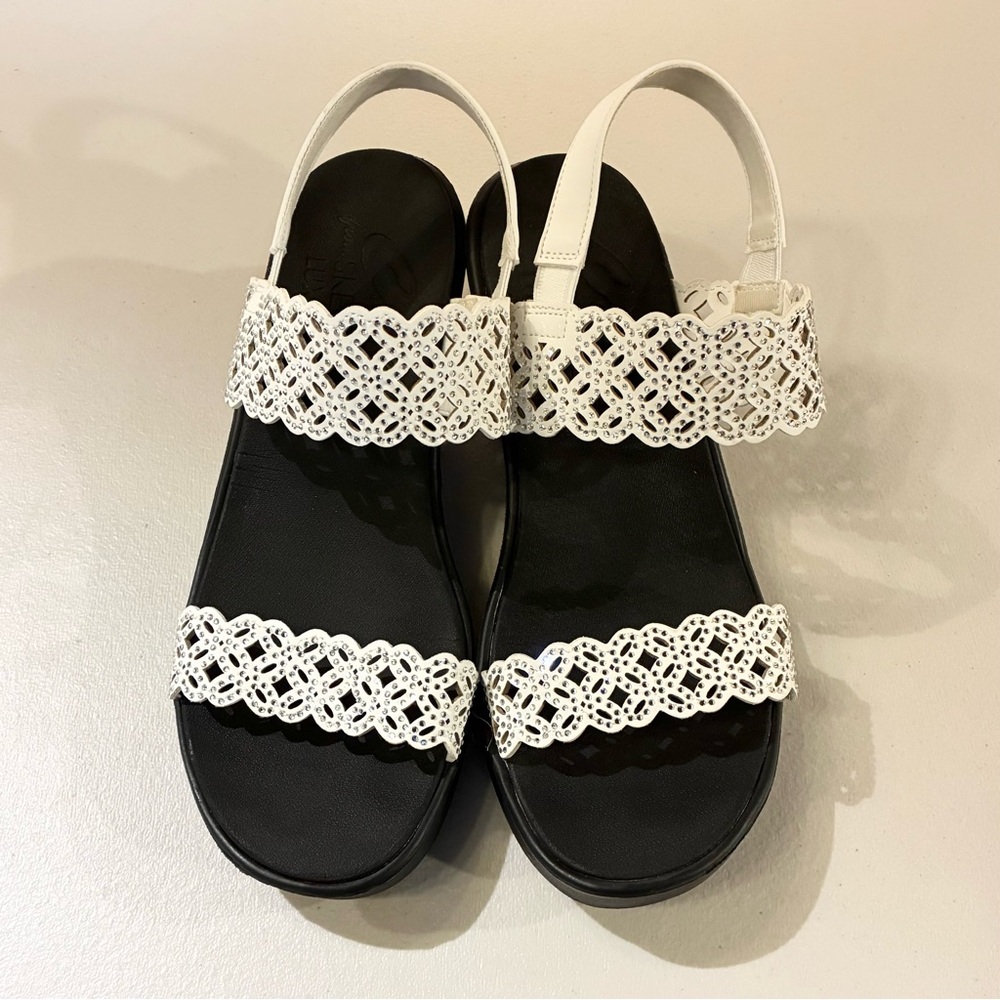 Skechers Rumble On Sassy Dayz Women's Black Wedge Sandals - Size: 10